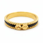 DUO FLORA ROPE GOLD RING - 22K JEWELLERY