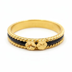 DUO FLORA ROPE GOLD RING - 22K JEWELLERY