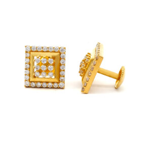 AURORA FRAME CZ GOLD STUDS- 22K JEWELLERY