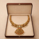 ORNATE FLORAL PEACOCK GOLD CHOKER - 22K JEWELLERY