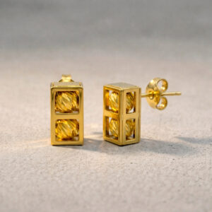 GOLDEN RADIANCE DUO STUDS- 22K JEWELLERY