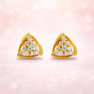 TRIA SPARK CZ GOLD STUDS- 22K JEWELLERY