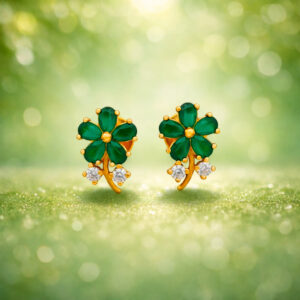 MEADOW BLOSSOM CZ GOLD STUDS- 22K JEWELLERY