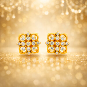 ICY DAZZLE CZ GOLD STUDS- 22K JEWELLERY