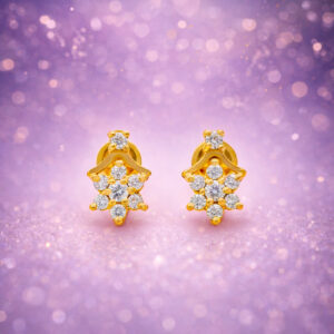 SERENE SHINE CZ GOLD STUDS- 22K JEWELLERY