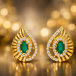 VERDE GLOW GOLD STUDS- 22K JEWELLERY