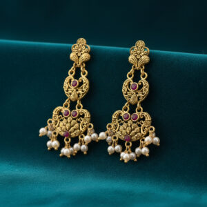 RAJVANI PEARL GOLD DANGLERS- 22K JEWELLERY