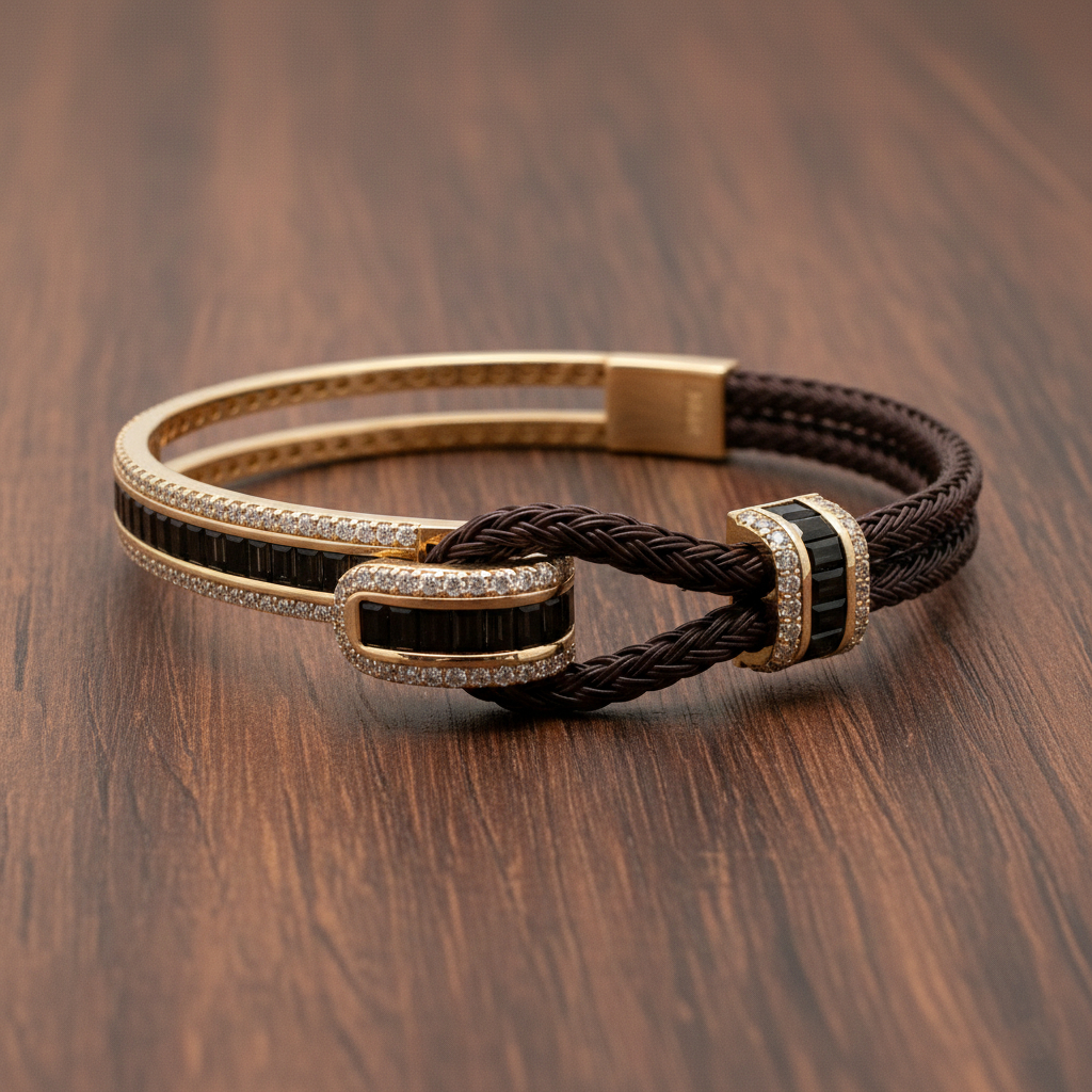MIDNIGHT WEAVE ROYALE ROSE GOLD BRACELET - 18K JEWELLERY MIDNIGHT WEAVE ROYALE ROSE GOLD BRACELET - 18K JEWELLERY