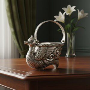 RAJHANS SILVER FLOWER BASKET - 925 STERLING SILVER