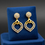 SPARKLING HEART CZ GOLD STUDS- 22K JEWELLERY