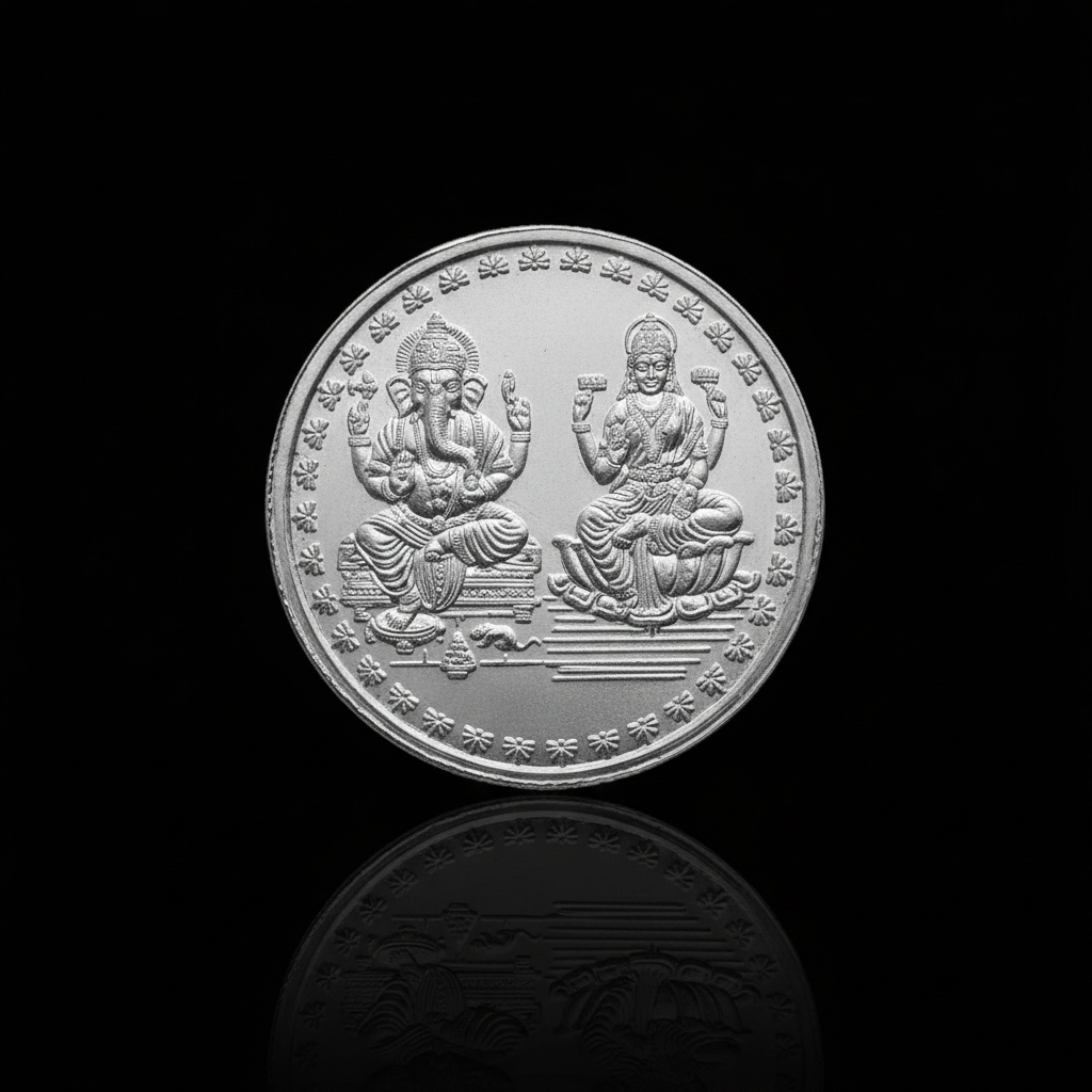 SIMHA 5gm LAXMI GANESH SILVER COIN (999) SIMHA 5gm LAXMI GANESH SILVER COIN (999)