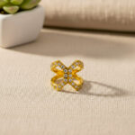 CRISS-CROSS SPARK GOLD RING - 22K JEWELLERY