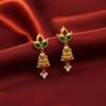 TEMPLE PEARL GOLD EARRINGS - 22K JEWELLERY