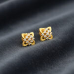 FOURLEAF SPARK CZ GOLD STUDS- 22K JEWELLERY