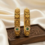 PEARL ACCENT GOLD BANGLES - 22K JEWELLERY