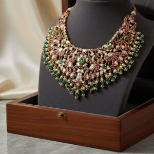 Navratna Jaal Gold Choker- 22K Jewellery