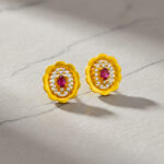 PINK BLOSSOM GOLD STUDS- 22K JEWELLERY
