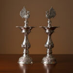 ROYAL PEACOCK SILVER DIYA PAIR- 925 STERLING SILVER