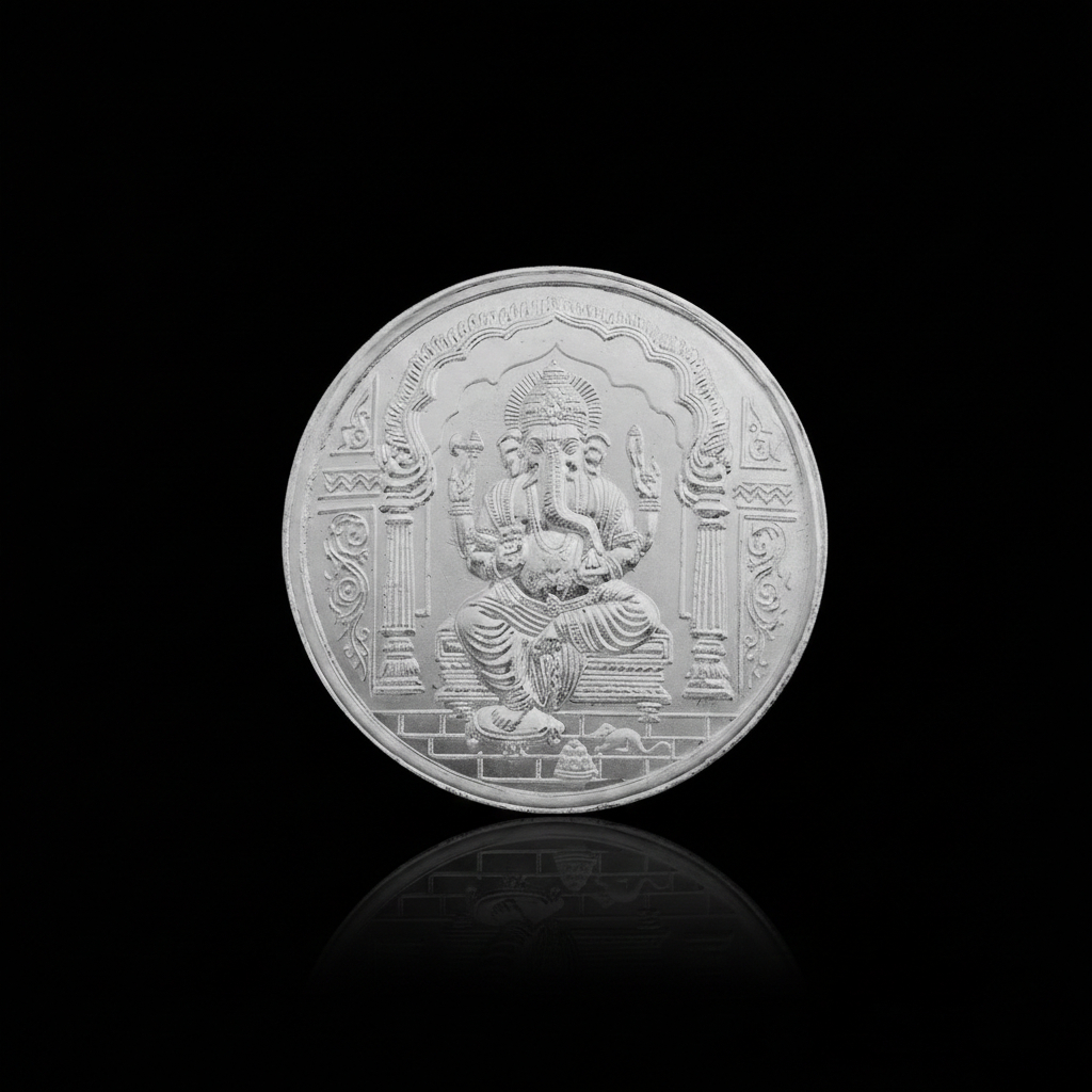 SIMHA 50gm GANESHA SILVER COIN (999) SIMHA 50gm GANESHA SILVER COIN (999)