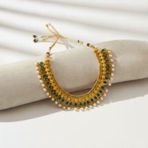 GOLDEN KEMP AND COIN CHOKER - 22K JEWELLERY