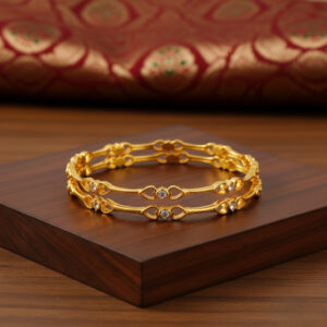 GOLDEN HARMONY SPARKLE GOLD BANGLES - 22K JEWELLERY