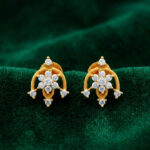 FLORAL ARCH CZ GOLD STUDS- 22K JEWELLERY