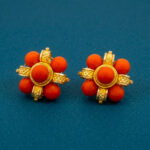 SUNBLUSH BEAD GOLD STUDS- 22K JEWELLERY
