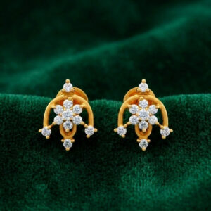 FLORAL ARCH CZ GOLD STUDS- 22K JEWELLERY