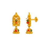 ANTIQUE MULTI-BEAD GOLD JHUMKA - 22K JEWELLERY