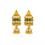 ELEGANT HERITAGE BEAD GOLD JHUMKA - 22K JEWELLERY