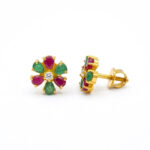 CLASSIC BLOSSOM CZ GOLD STUDS- 22K JEWELLERY