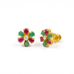 CLASSIC BLOSSOM CZ GOLD STUDS- 22K JEWELLERY