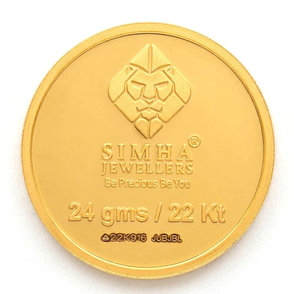 SIMHA 22K (916.7) 24GM GOLD COIN SIMHA 22K (916.7) 24GM GOLD COIN