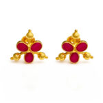 PINK AURA GOLD STUDS- 22K JEWELLERY