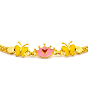 FLUTTER CROWN LOVE GOLD BRACELET - 22K Jewellery