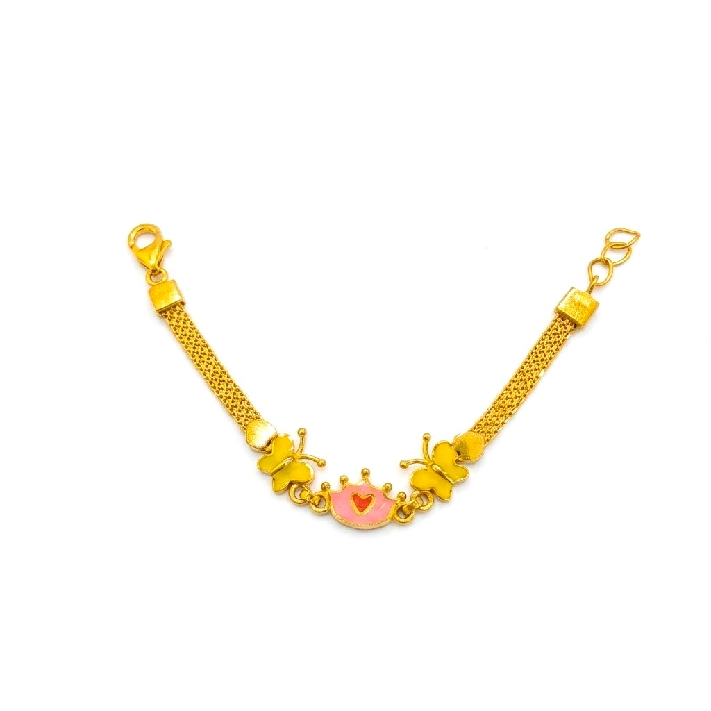 FLUTTER CROWN LOVE GOLD BRACELET - 22K Jewellery FLUTTER CROWN LOVE GOLD BRACELET - 22K Jewellery