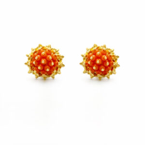 CORAL BLOSSOM GOLD STUDS- 22K JEWELLERY