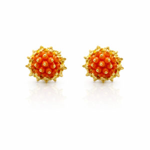 CORAL BLOSSOM GOLD STUDS- 22K JEWELLERY