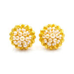 WHITE BLOSSOM GOLD STUDS- 22K JEWELLERY