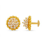 WHITE BLOSSOM GOLD STUDS- 22K JEWELLERY