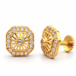 SOLAR GLEAM CZ GOLD STUDS- 22K JEWELLERY