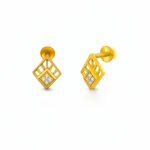MODERN MOSAIC CZ GOLD STUDS- 22K JEWELLERY
