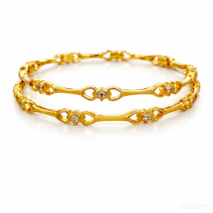 GOLDEN HARMONY SPARKLE GOLD BANGLES - 22K JEWELLERY