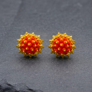 CORAL BLOSSOM GOLD STUDS- 22K JEWELLERY