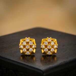 HONEYGLOW CZ GOLD STUDS- 22K JEWELLERY