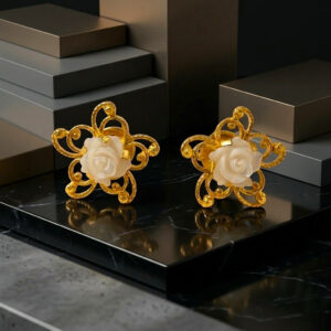 SNOW BLOSSOM GOLD STUDS- 22K JEWELLERY