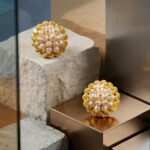 WHITE BLOSSOM GOLD STUDS- 22K JEWELLERY
