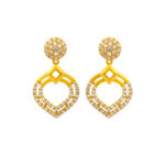 SPARKLING HEART CZ GOLD STUDS- 22K JEWELLERY