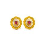 PINK BLOSSOM GOLD STUDS- 22K JEWELLERY