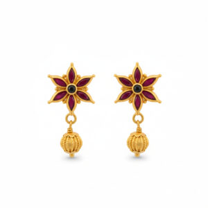 PLUM PETAL GOLD EARRINGS - 22K JEWELLERY